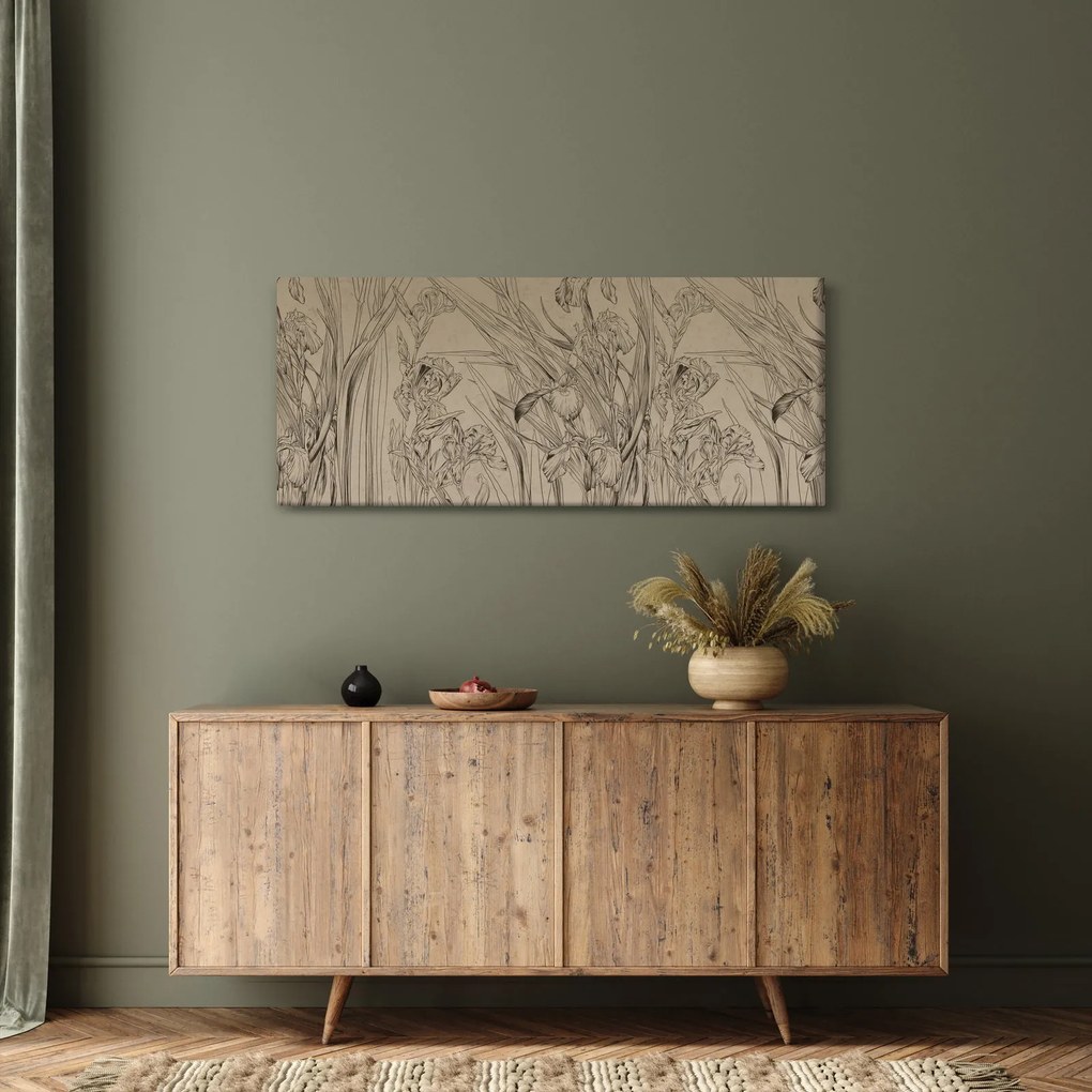 Obraz - Obrysy rastlín (120x50 cm)