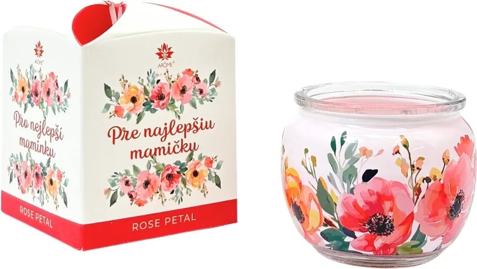 ARÔME Vonná sviečka 90 g Pre najlepšiu babičku, s vôňou ruže