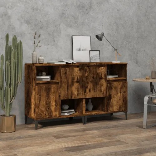 vidaXL Komody 2 ks dymový dub 60x35x70 cm kompozitné drevo-