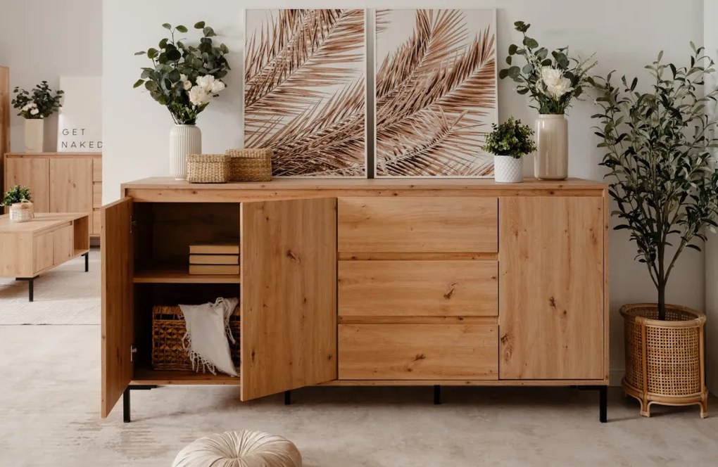 Široká komoda Korsika, dub artisan