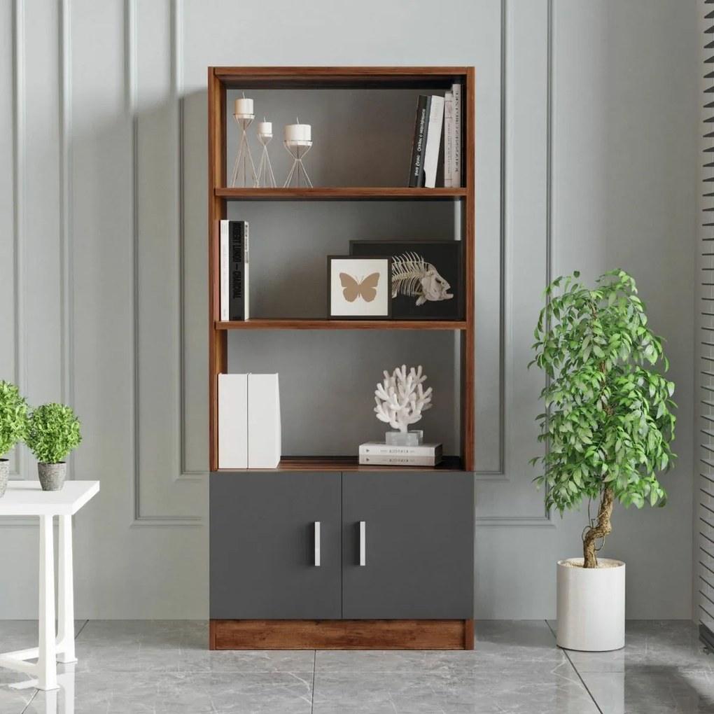 Knižnica Voma Anthracite and Walnut