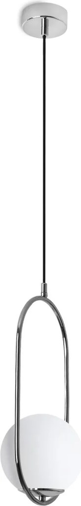 Závesné svietidlo Florence, 1x biele sklenené tienidlo, ch, U