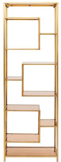 Loft policový regál zlatý 195x60 cm