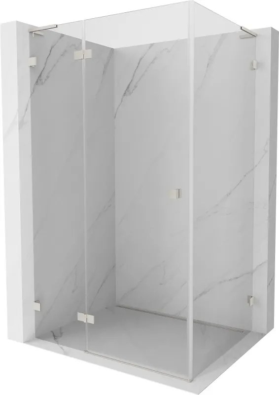 Mexen Lunar L, sklápací sprchový kút ľavý 80 x 90 cm, 8mm číre sklo, oceľový profil, 834L-080-090-97-00-L