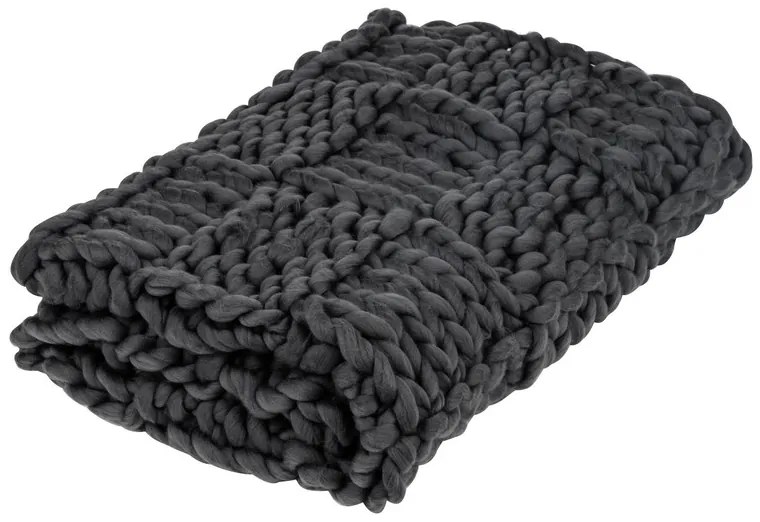 MERADISO® Pletená deka hrubej priadze, 120 x 150 cm (antracitová), šedá (100285408)