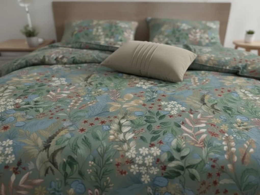 Obliečky z Renforcé bavlny LUNARIA zelené Rozmer obliečky: 2 ks 70 x 90 cm | 200 x 220 cm