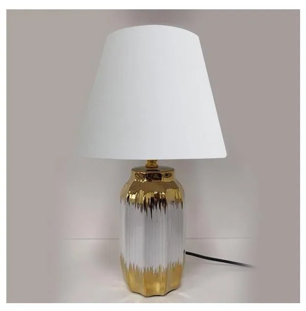 Eurolamp Stolná lampa 1xE14/60W/230V biela/zlatá EU0576