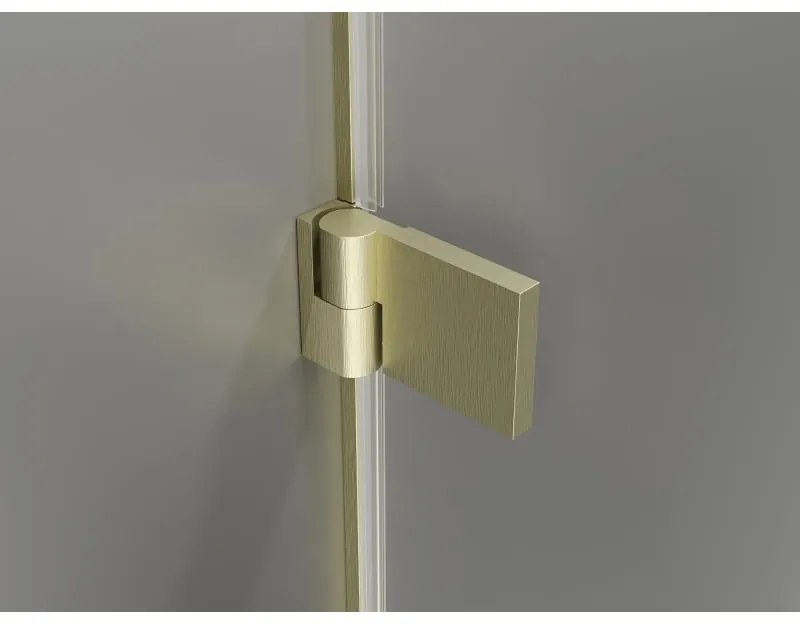 Mexen Lunar-B Duo, výklopný sprchový kút 80 x 80 cm, 8mm číre sklo, zlatý matný profil, 832-080L-080P-55-00