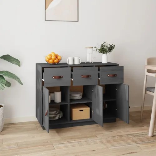 vidaXL Komoda sivá 100x40x75 cm borovicový masív-