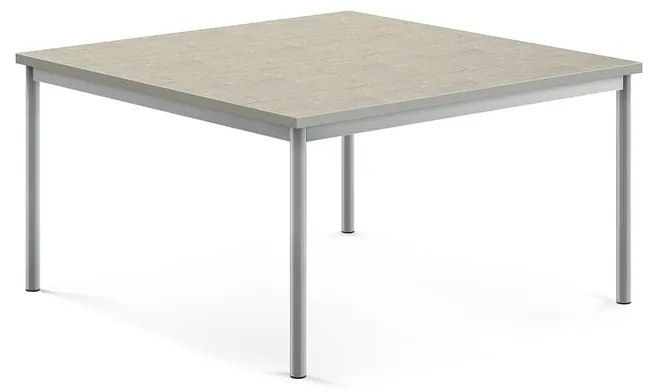 Stôl SONITUS, 1200x1200x600 mm, linoleum - šedá, strieborná