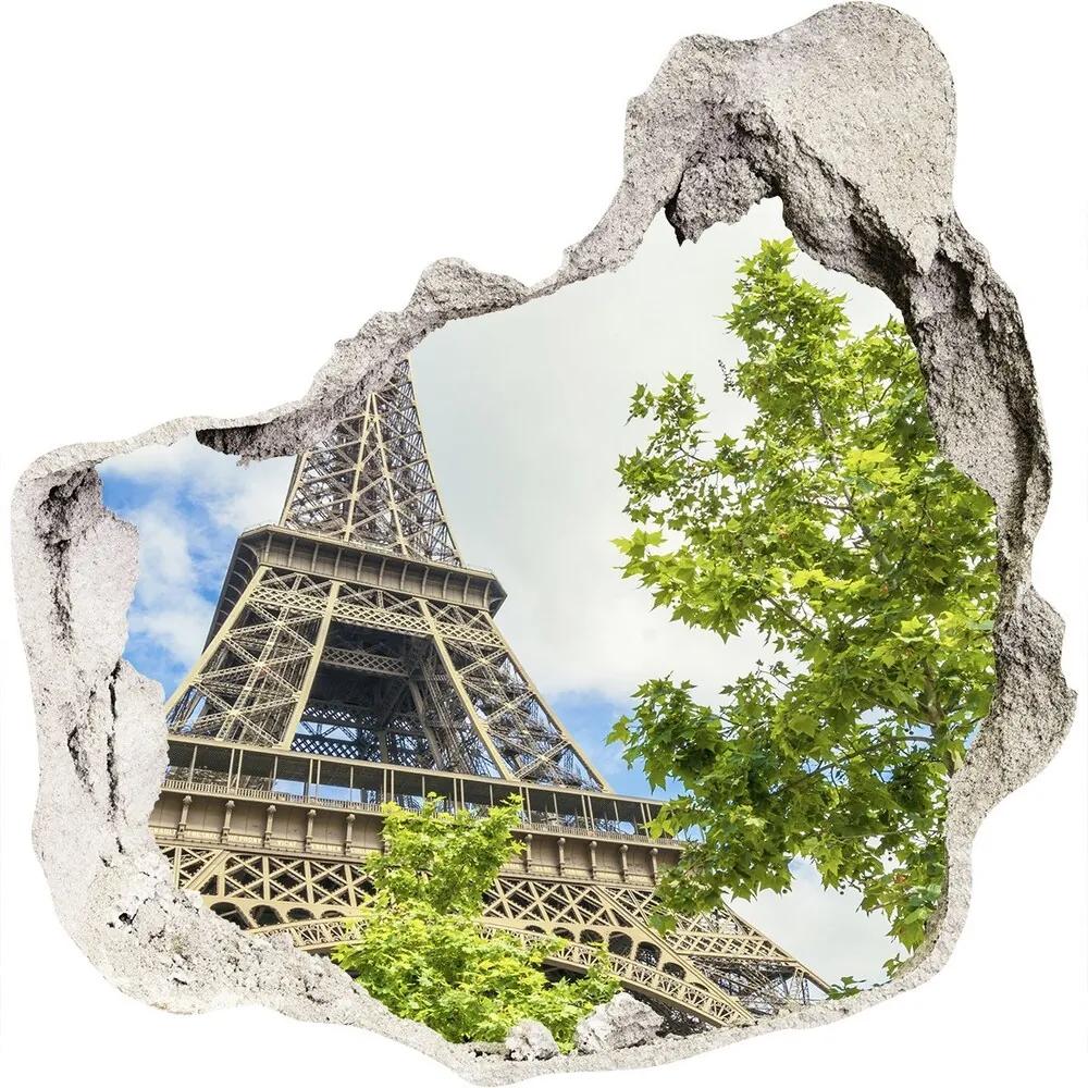 Fototapeta diera na stenu 3D Eiffelova veža Paríž WallHole-75x75-piask-57097253
