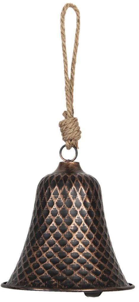 Závesný dekoratívne hnedo bronzový zvonček - Ø 15 * 16 cm