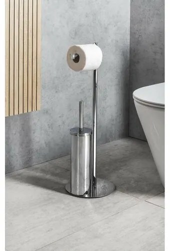 GEDY 143213 Circe stojan s držiakom na toaletný papier a WC štetkou, okrúhly, chróm
