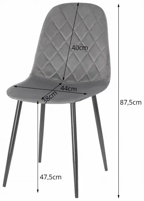 Set troch jedálenských stoličiek ASTI zamat granátové (čierne nohy) (3ks)