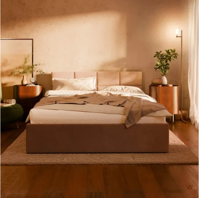 Manželská posteľ BORGO 180×200 cm sivá