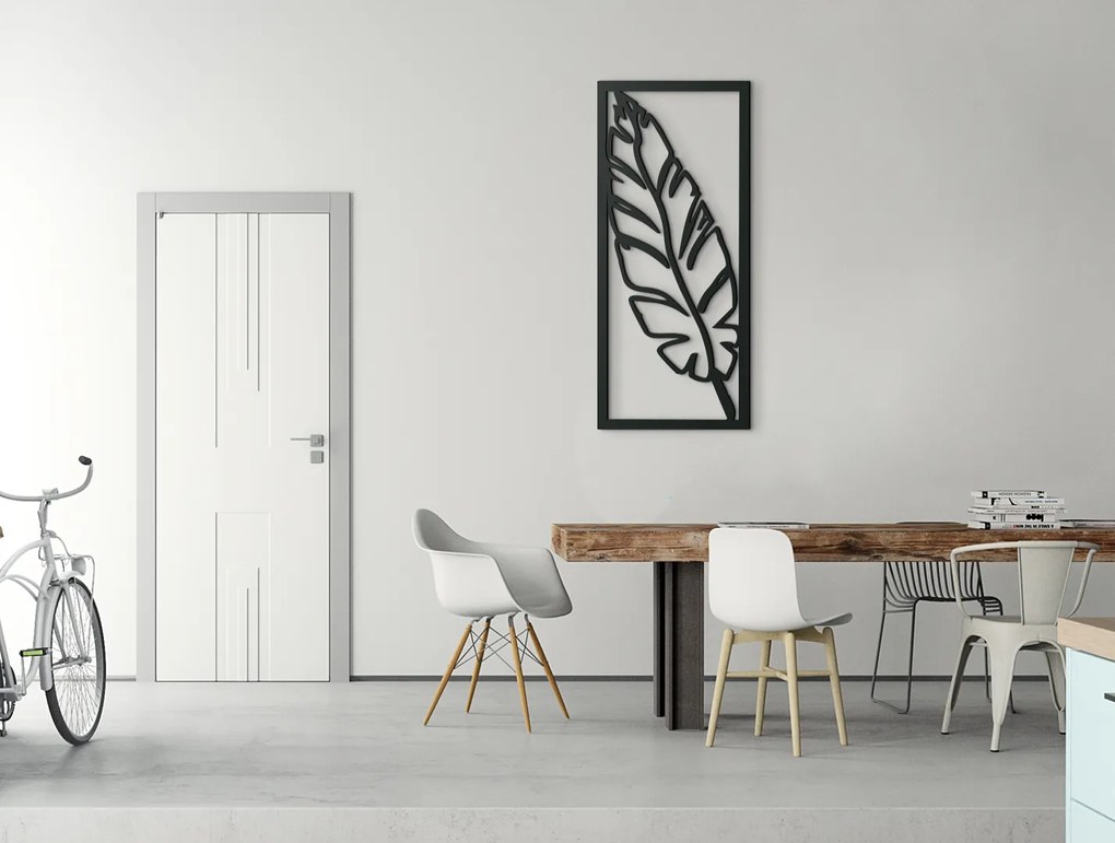 drevko Moderný obraz Pierko Rozmer obrazu: 44,5 x 19,5 cm, Farba dekorácie: Čierna