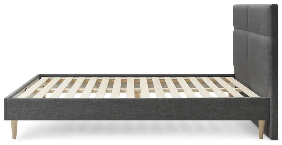 Čierna dvojlôžková posteľ Bobochic Paris Elyna Light, 180 x 200 cm