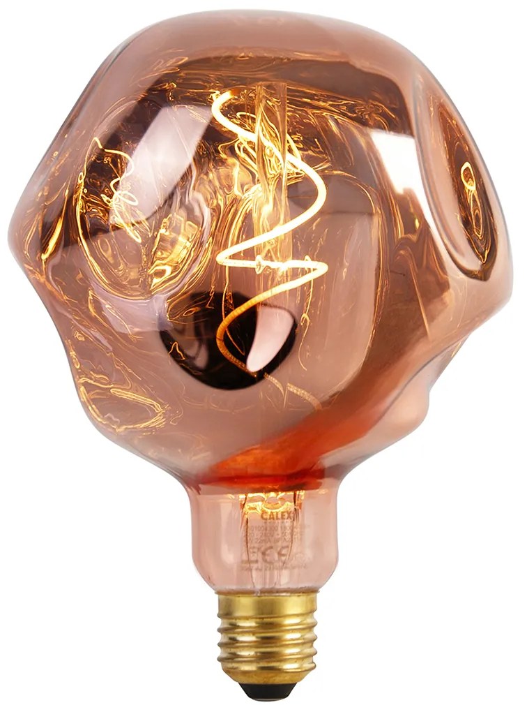 E27 stmievateľná LED lampa G125 ružová 4W 70 lm 1800K