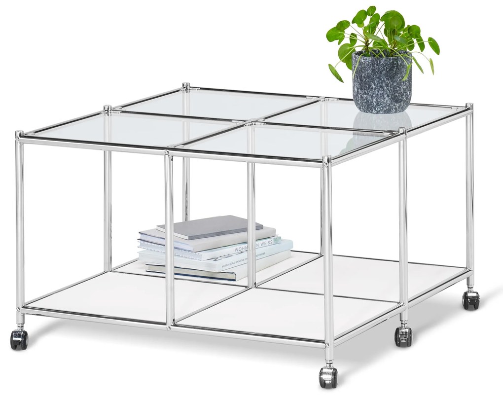 Konferenčný stolík na kolieskach »CN3«, biely