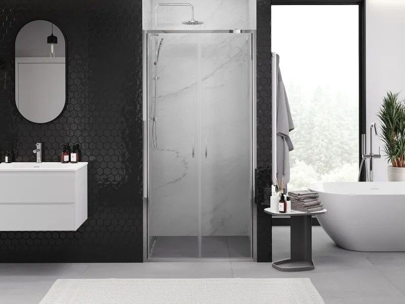 Mexen Exo, dvojkrídlové sprchové dvere 80x200 cm, 6mm číre sklo, chrómový profil, 814-080-000-01-00