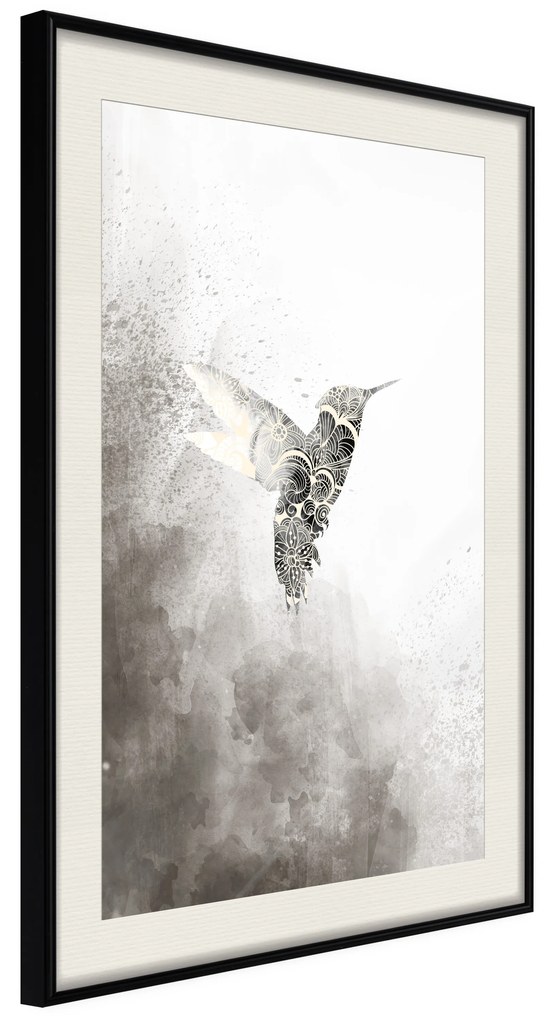 Artgeist Plagát - Ethnic Hummingbird [Poster] Veľkosť: 40x60, Verzia: Čierny rám