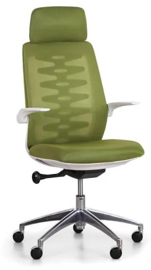 Kancelárska stolička so sieťovaným operadlom SITTA WHITE, zelená