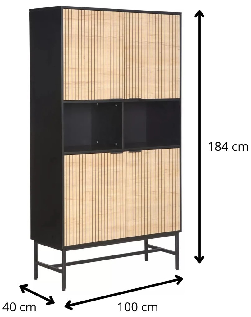 Vitrína Mago přírodní dub/černá mat