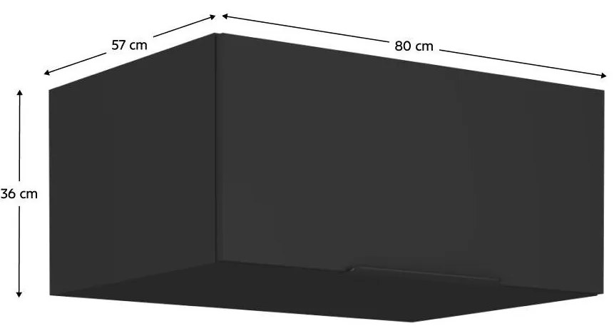 Horná kuchynská skrinka Sobera 80 NAGU 36 1F (čierna) . Vlastná spoľahlivá doprava až k Vám domov. 1096993