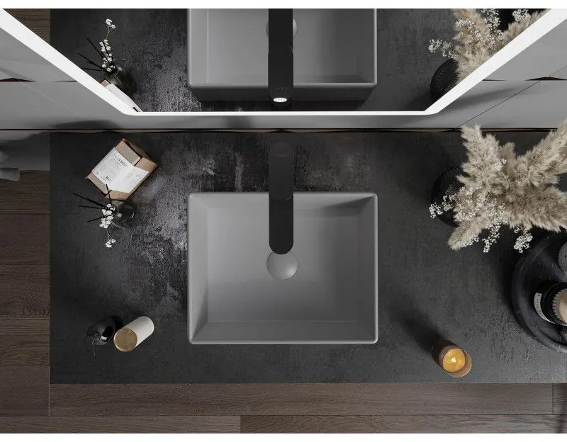 Mexen Goya, umývadlo na dosku 40 x 32 cm, svetlá šedá matná, 22184061