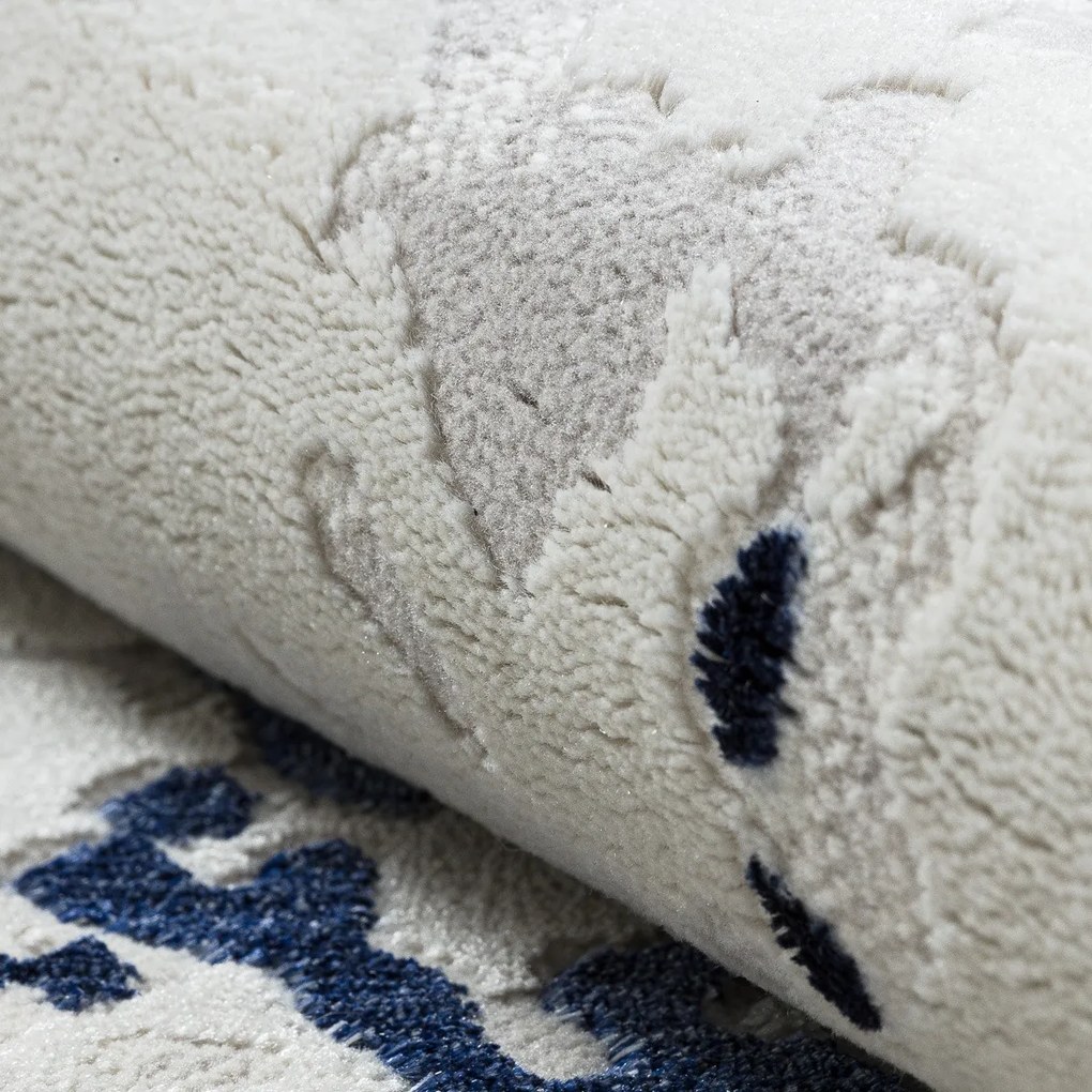 Dywany Łuszczów, Kusový koberec Allure 1961 white/blue, 80x150, modrá, kancelária