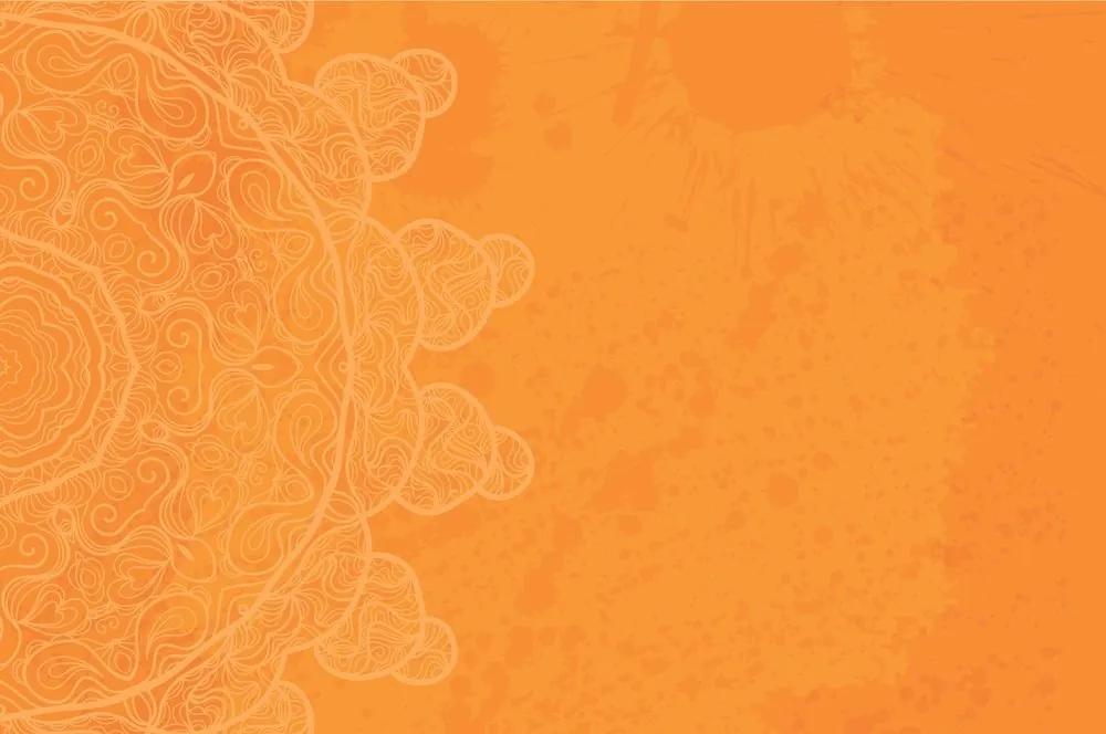 Tapeta oranžová arabeska na abstraktnom pozadí - 300x200