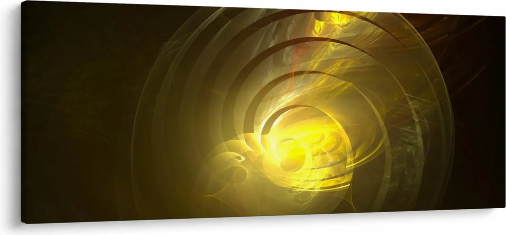 Obraz žltej abstraktnej špirály (120x50 cm)
