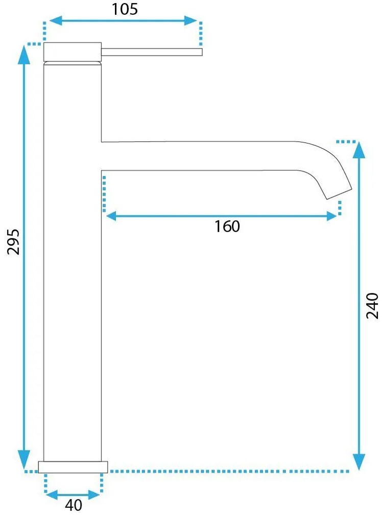 Rea Clif, vysoká umývadlová batéria h-295, čierna matná, REA-B5325