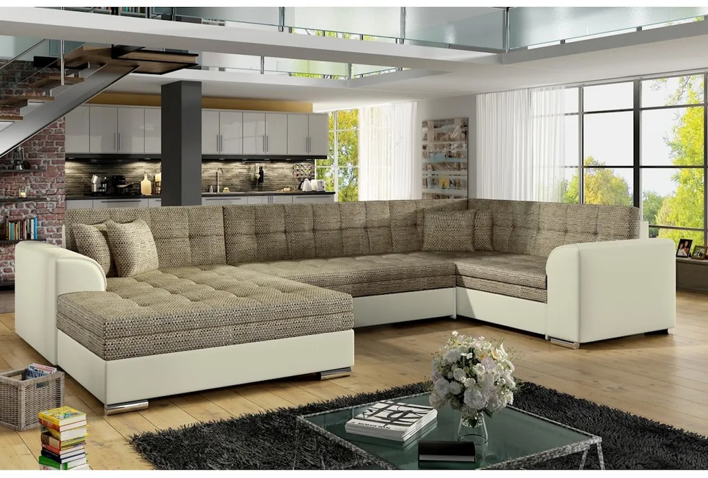 Rozkladacia sedačka do U DARINA, 340x73x190, sawana 21/soft 11, pravý roh
