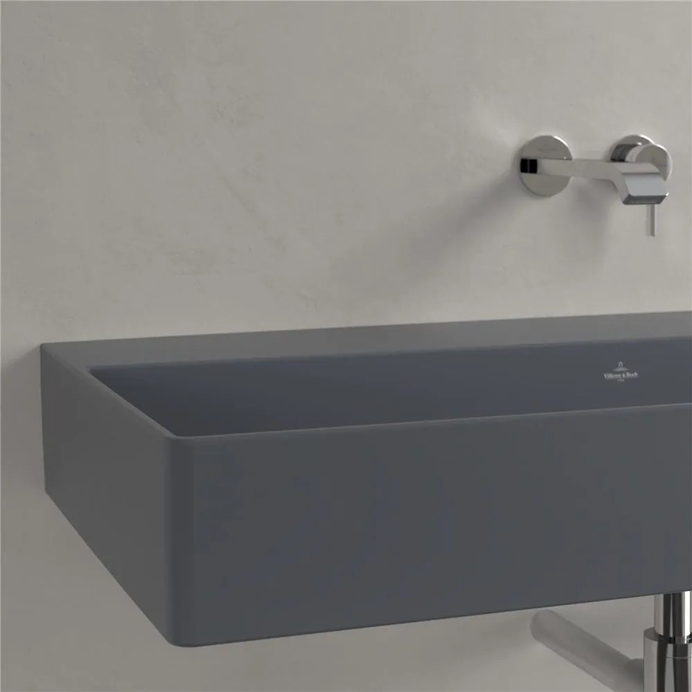 VILLEROY &amp; BOCH Memento 2.0 závesné umývadlo bez otvoru, bez prepadu, 1000 x 470 mm, Graphite, s povrchom CeramicPlus, 4A22A3I4
