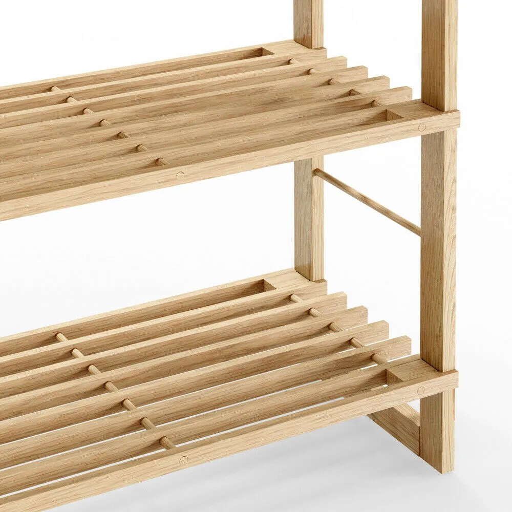 Drevený policový regál ÖLAND, 58x27x136cm, 5 políc, hnedá Casaria