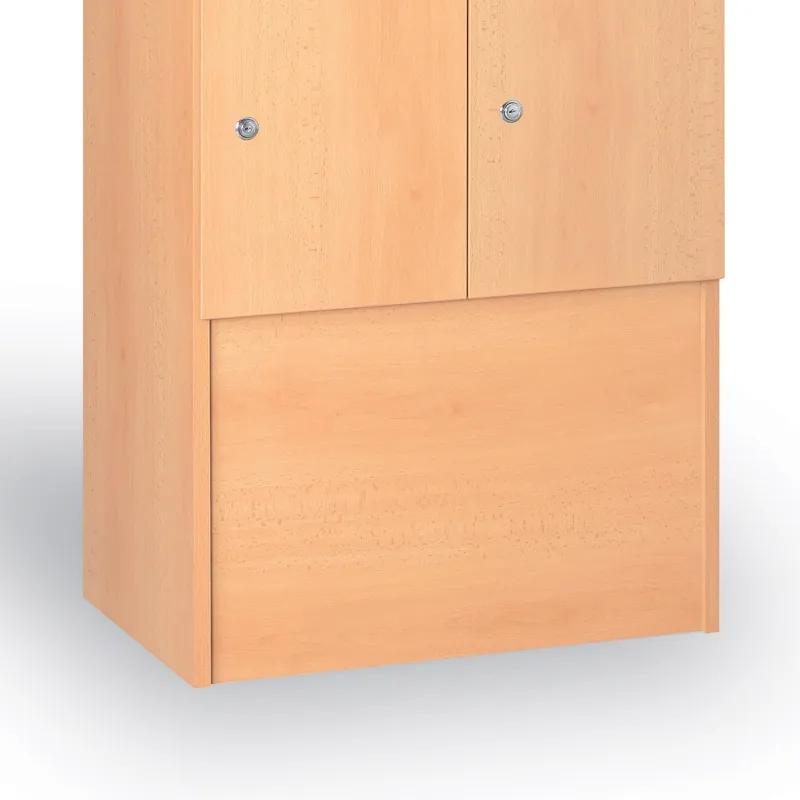 Drevená šatníková skrinka s odkladacími boxami, 6 boxov, buk