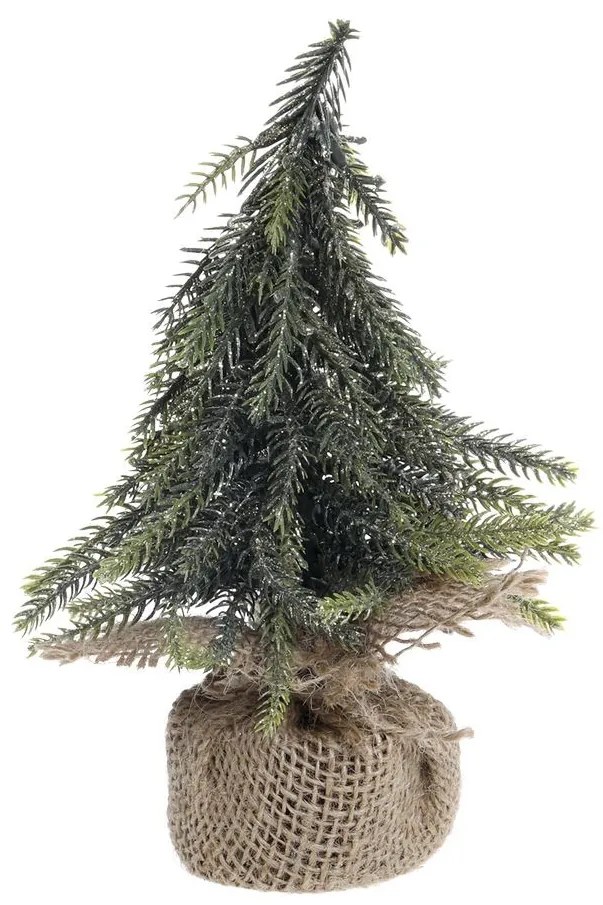Zeleno-zlatý vianočný borovicový stromček v jute Fleur Pine Tree - 20 cm