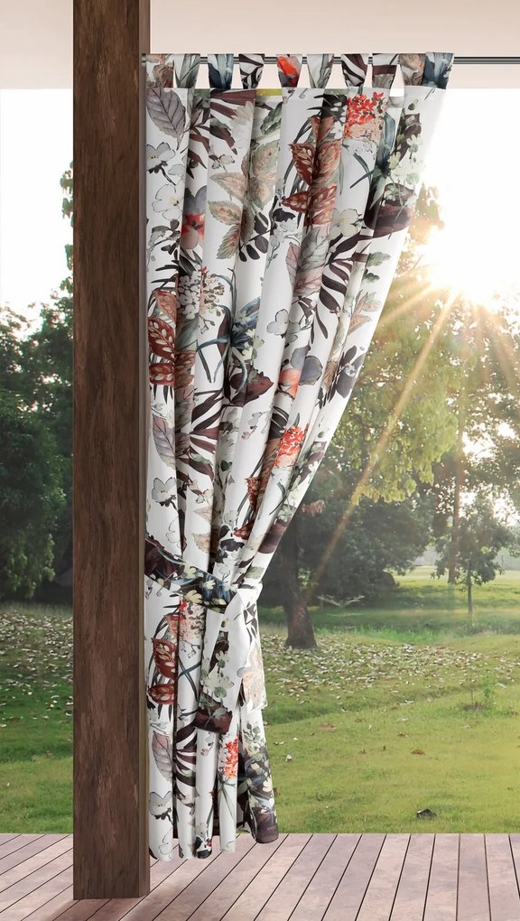ZÁHRADNÝ VODEODOLNÝ ZÁVES NA PÚTKACH GARDEN 155X220 CM KVETY