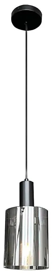 Luster na lanku ARCADIA 1xE27/60W/230V pr. 13 cm čierna/dymová