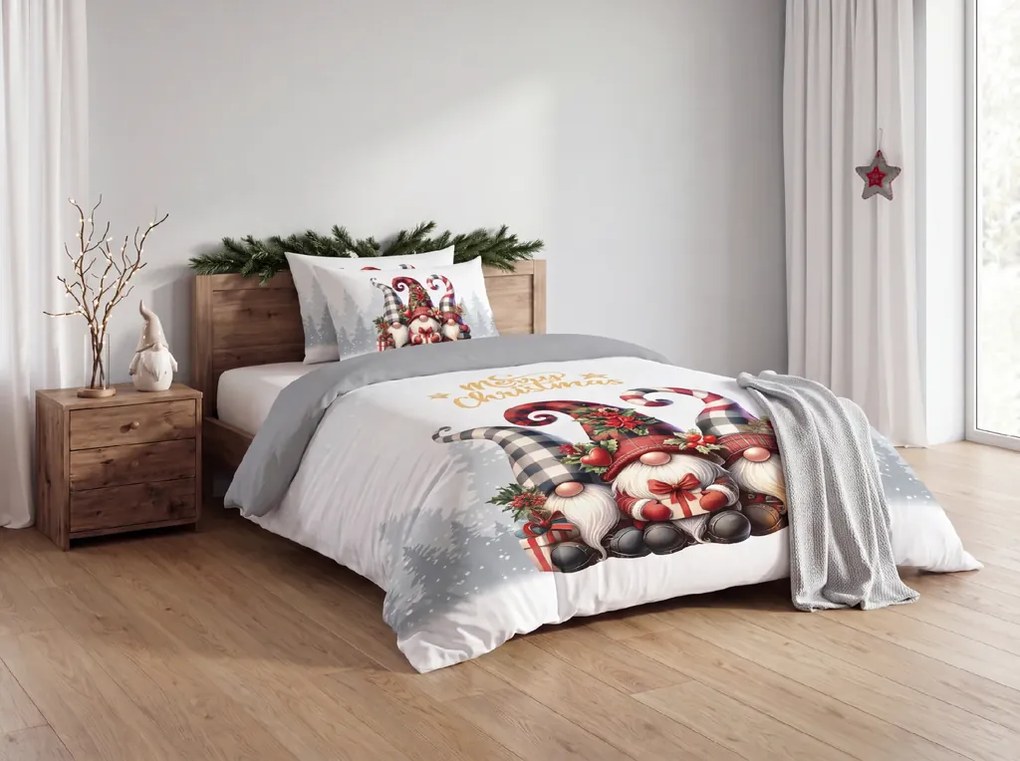 3D obliečky z mikrovlákna TRIO GNOMES farebné Rozmer obliečky: 70 x 90 cm | 140 x 200 cm