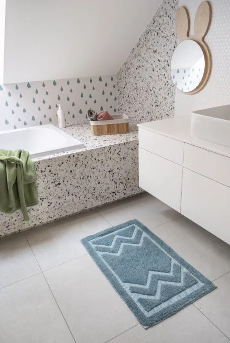 Kúpeľňový koberček modrý
