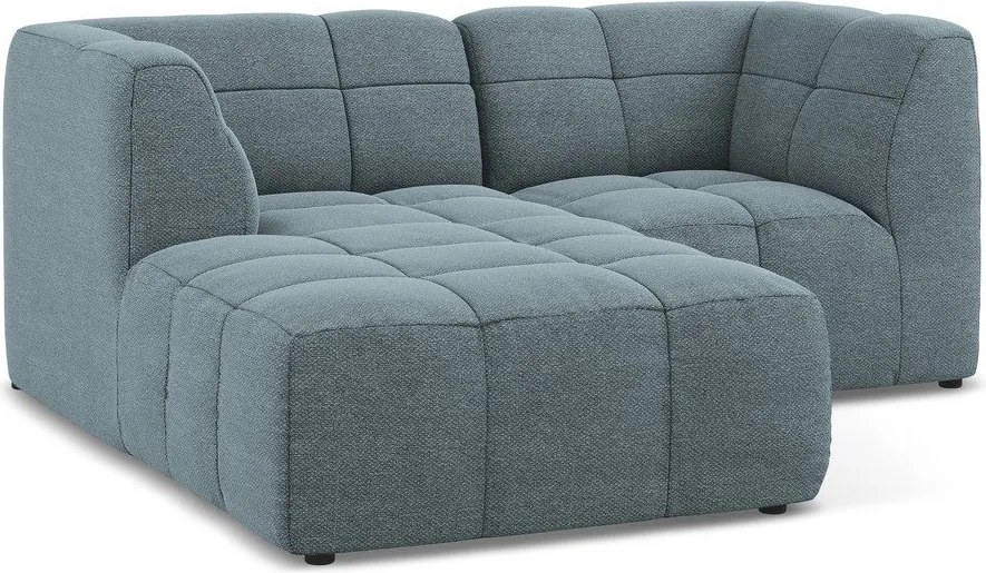 Modrá rohová pohovka z textílie buklé (ľavý roh/s leňoškou) Aloha – Makamii