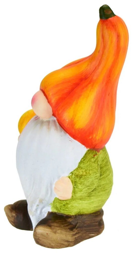 Keramický Škriatok s tekvičkou, 7,5 x 17 x 7,5 cm