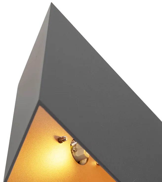 Nástenná lampa Fold sivá s meďou