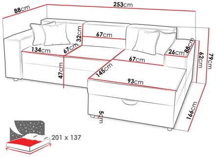 Rohová sedacia súprava Sokol L (vanilková). Vlastná spoľahlivá doprava až k Vám domov. 1122994