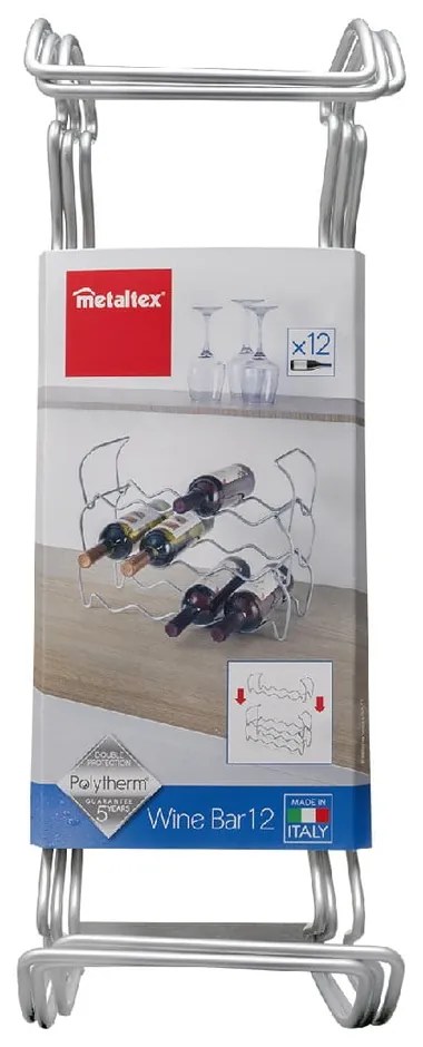 Trojposchodový držiak na 12 fliaš vína Metaltex Wine, dĺžka 45 cm