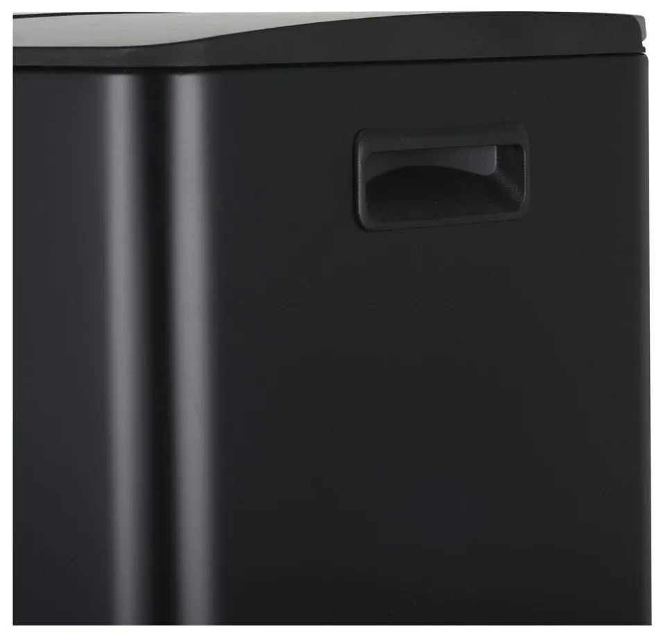 Matne čierny oceľový odpadkový kôš 2x30 l na triedený odpad/nášľapný Aliya – Spirella