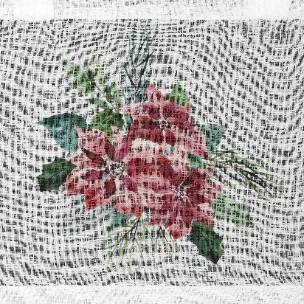 KRÁTKA VIANOČNÁ ZÁCLONA NA PÚTKACH XMAS3 30X150 CM VZOROVANÁ