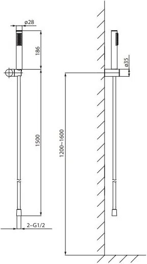Cersanit S951-618 - Sprchová sada ZEN čierna